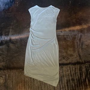 Top Shop olive green asymmetrical bodycon midi dress